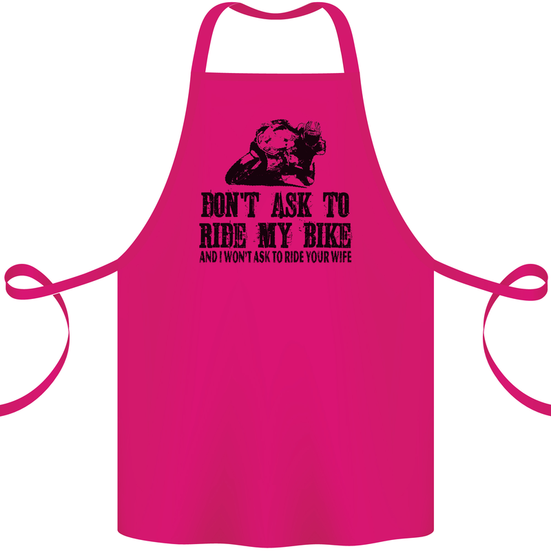 Ask to Ride My Biker Motorbike Motorcycle Cotton Apron 100% Organic Pink