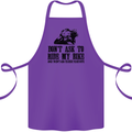 Ask to Ride My Biker Motorbike Motorcycle Cotton Apron 100% Organic Purple