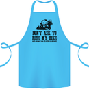 Ask to Ride My Biker Motorbike Motorcycle Cotton Apron 100% Organic Turquoise