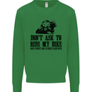 Ask to Ride My Biker Motorbike Motorcycle Kids Sweatshirt Jumper Irish Green