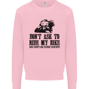 Ask to Ride My Biker Motorbike Motorcycle Kids Sweatshirt Jumper Light Pink