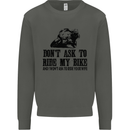 Ask to Ride My Biker Motorbike Motorcycle Kids Sweatshirt Jumper Storm Grey