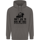 Ask to Ride My Biker Motorbike Motorcycle Mens 80% Cotton Hoodie Charcoal
