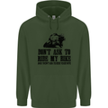 Ask to Ride My Biker Motorbike Motorcycle Mens 80% Cotton Hoodie Forest Green