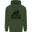 Ask to Ride My Biker Motorbike Motorcycle Mens 80% Cotton Hoodie Forest Green