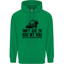 Ask to Ride My Biker Motorbike Motorcycle Mens 80% Cotton Hoodie Irish Green