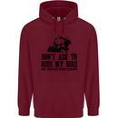 Ask to Ride My Biker Motorbike Motorcycle Mens 80% Cotton Hoodie Maroon