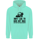 Ask to Ride My Biker Motorbike Motorcycle Mens 80% Cotton Hoodie Peppermint