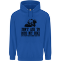 Ask to Ride My Biker Motorbike Motorcycle Mens 80% Cotton Hoodie Royal Blue
