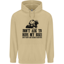 Ask to Ride My Biker Motorbike Motorcycle Mens 80% Cotton Hoodie Sand