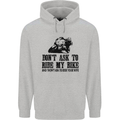 Ask to Ride My Biker Motorbike Motorcycle Mens 80% Cotton Hoodie Sports Grey