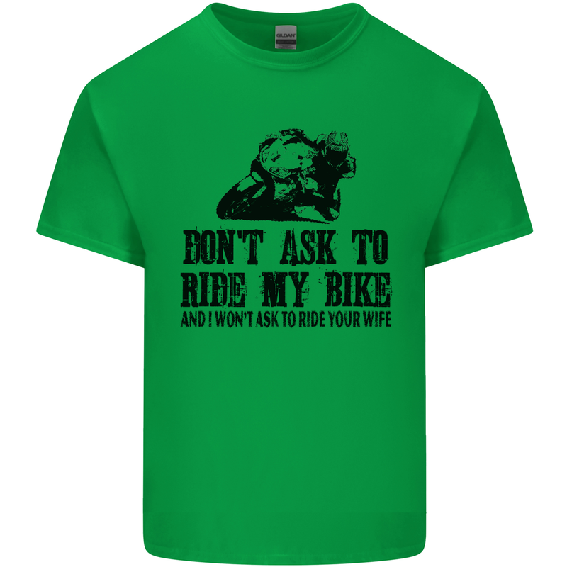 Ask to Ride My Biker Motorbike Motorcycle Mens Cotton T-Shirt Tee Top Irish Green