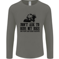 Ask to Ride My Biker Motorbike Motorcycle Mens Long Sleeve T-Shirt Charcoal