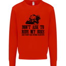 Ask to Ride My Biker Motorbike Motorcycle Mens Sweatshirt Jumper Bright Red