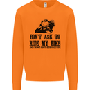 Ask to Ride My Biker Motorbike Motorcycle Mens Sweatshirt Jumper Orange