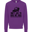 Ask to Ride My Biker Motorbike Motorcycle Mens Sweatshirt Jumper Purple
