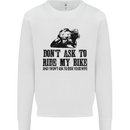 Ask to Ride My Biker Motorbike Motorcycle Mens Sweatshirt Jumper White