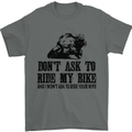Ask to Ride My Biker Motorbike Motorcycle Mens T-Shirt Cotton Gildan Charcoal