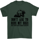 Ask to Ride My Biker Motorbike Motorcycle Mens T-Shirt Cotton Gildan Forest Green
