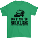 Ask to Ride My Biker Motorbike Motorcycle Mens T-Shirt Cotton Gildan Irish Green