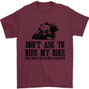 Ask to Ride My Biker Motorbike Motorcycle Mens T-Shirt Cotton Gildan Maroon