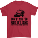 Ask to Ride My Biker Motorbike Motorcycle Mens T-Shirt Cotton Gildan Red