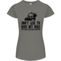 Ask to Ride My Biker Motorbike Motorcycle Womens Petite Cut T-Shirt Charcoal