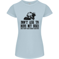 Ask to Ride My Biker Motorbike Motorcycle Womens Petite Cut T-Shirt Light Blue