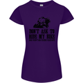 Ask to Ride My Biker Motorbike Motorcycle Womens Petite Cut T-Shirt Purple