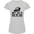 Ask to Ride My Biker Motorbike Motorcycle Womens Petite Cut T-Shirt Sports Grey