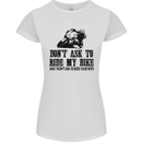 Ask to Ride My Biker Motorbike Motorcycle Womens Petite Cut T-Shirt White