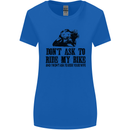 Ask to Ride My Biker Motorbike Motorcycle Womens Wider Cut T-Shirt Royal Blue