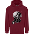 Astro Scooter Spaceman Biker Motorcyle MOD Childrens Kids Hoodie Maroon