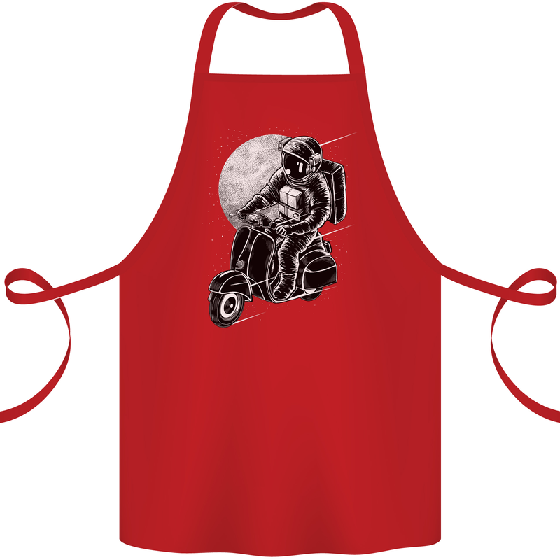 Astro Scooter Spaceman Biker Motorcyle MOD Cotton Apron 100% Organic Red