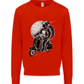 Astro Scooter Spaceman Biker Motorcyle MOD Kids Sweatshirt Jumper Bright Red