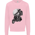 Astro Scooter Spaceman Biker Motorcyle MOD Kids Sweatshirt Jumper Light Pink
