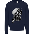 Astro Scooter Spaceman Biker Motorcyle MOD Kids Sweatshirt Jumper Navy Blue