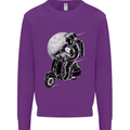 Astro Scooter Spaceman Biker Motorcyle MOD Kids Sweatshirt Jumper Purple