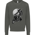 Astro Scooter Spaceman Biker Motorcyle MOD Kids Sweatshirt Jumper Storm Grey