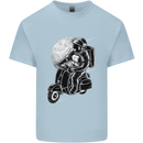 Astro Scooter Spaceman Biker Motorcyle MOD Kids T-Shirt Childrens Light Blue