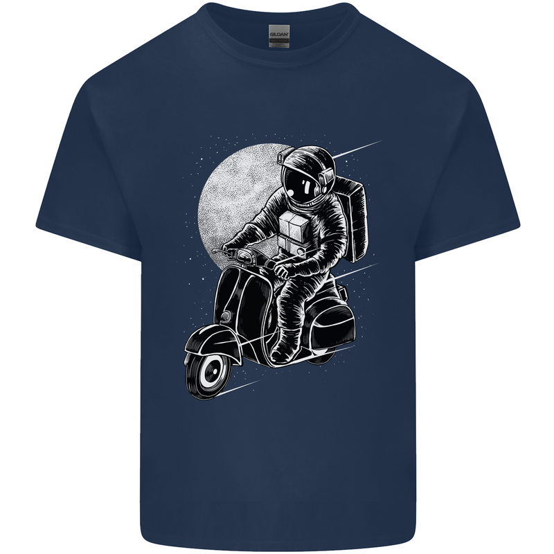 Astro Scooter Spaceman Biker Motorcyle MOD Kids T-Shirt Childrens Navy Blue