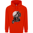 Astro Scooter Spaceman Biker Motorcyle MOD Mens 80% Cotton Hoodie Bright Red