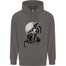 Astro Scooter Spaceman Biker Motorcyle MOD Mens 80% Cotton Hoodie Charcoal