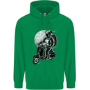 Astro Scooter Spaceman Biker Motorcyle MOD Mens 80% Cotton Hoodie Irish Green