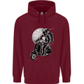 Astro Scooter Spaceman Biker Motorcyle MOD Mens 80% Cotton Hoodie Maroon