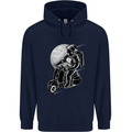 Astro Scooter Spaceman Biker Motorcyle MOD Mens 80% Cotton Hoodie Navy Blue