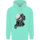 Astro Scooter Spaceman Biker Motorcyle MOD Mens 80% Cotton Hoodie Peppermint