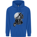 Astro Scooter Spaceman Biker Motorcyle MOD Mens 80% Cotton Hoodie Royal Blue