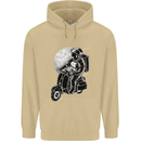 Astro Scooter Spaceman Biker Motorcyle MOD Mens 80% Cotton Hoodie Sand