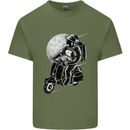 Astro Scooter Spaceman Biker Motorcyle MOD Mens Cotton T-Shirt Tee Top Military Green